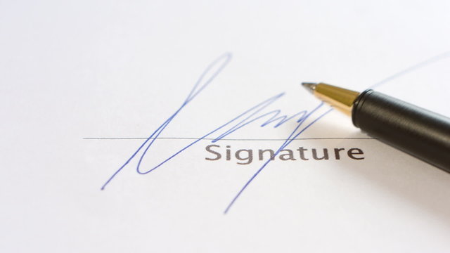 Signature writing, shot in RAW