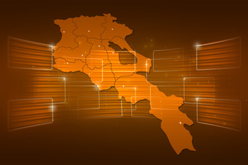 Armenia Map World map News Communication gold yellow