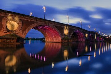 Lumi&egrave;re sur le pont Neuf de Toulouse
