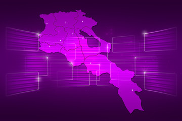 Armenia Map World map News Communication purple