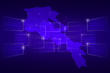 Armenia Map World map News Communication blue