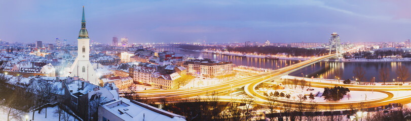 Panoramic view of Bratislava - obrazy, fototapety, plakaty