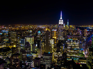 New york city skyline by night