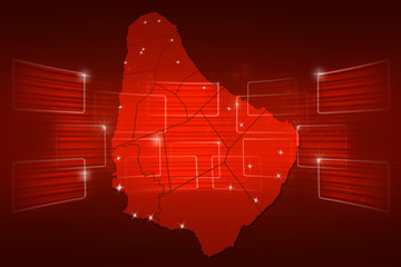 Barbardos Map World map News Communication red