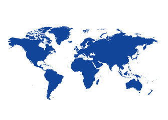 Fototapeta na wymiar dark blue map of the world - vector continents