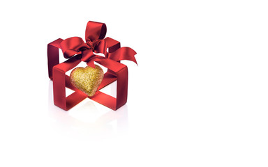 Giorno di San Valentino concetto. Cuore d'oro