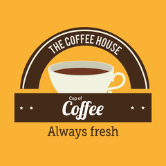 Coffee design over yellow background vector illustration