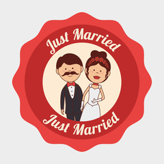 Wedding design over gray background vector illustration