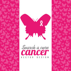 Cancer design over pink background vector illustration