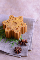 handmade soap with cinnamon and anise star