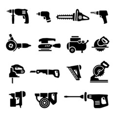 Power tools icons set