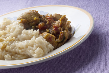 Chicken curry with rice