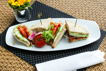 Deli meat sandwich with turkey