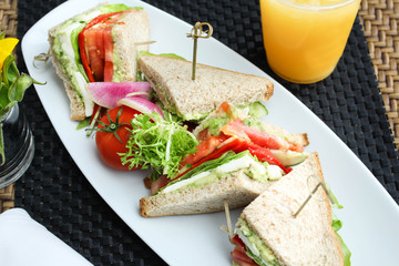 Deli meat sandwich with turkey