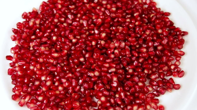 Heart Shaped Out Of A Pile Of Pomegranate Seeds