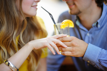 Young flirting couple