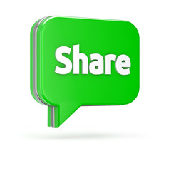 3d green share bubble