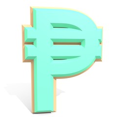 3d philippine peso sign