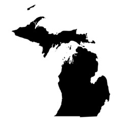 map of the U.S. state of Michigan - obrazy, fototapety, plakaty