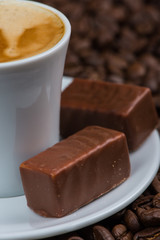 cup of coffee and chocolate