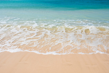 Fototapeta na wymiar Clear water in Chaves beach Praia de Chaves in Boavista Cape Ve