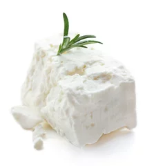 Gardinen Feta cheese isolated on white © Africa Studio