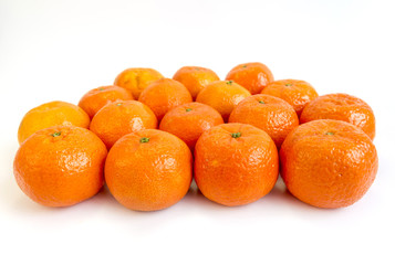 Tangerines on white