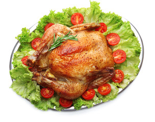 Baked chicken for festive dinner