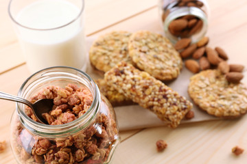 Granola on table