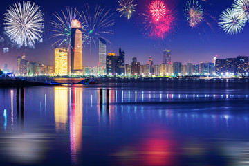 New Year fireworks display in Abu Dhabi, UAE