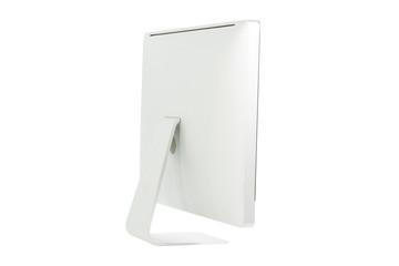 White computer monitor isolated