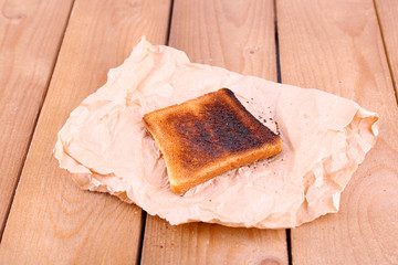 Burnt toasted bread