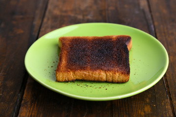 Burnt toast bread
