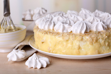 Tasty homemade meringue cake