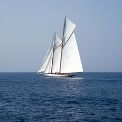 Sailboat the old style on Mediterranean sea