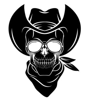 Skull cowboy Warrior vector illustration