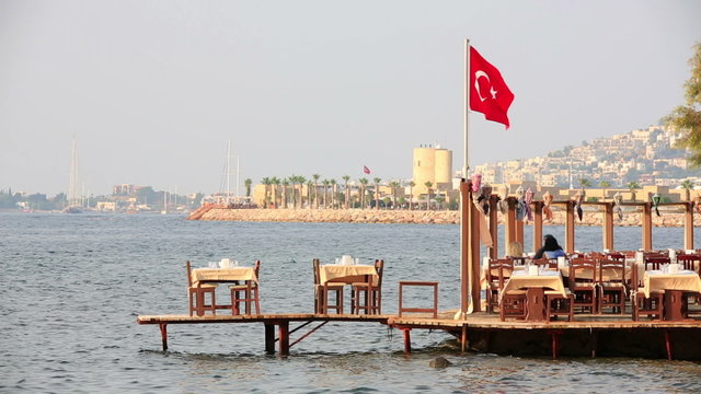 Turkish restaurant table inside water