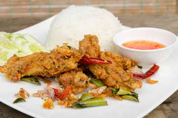 Fried chicken wing with Thailand herb