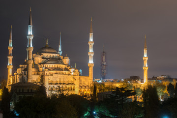 Fototapeta na wymiar Blue Mosque in Istanbul at night