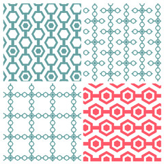 Set of four chain hexagon patterns