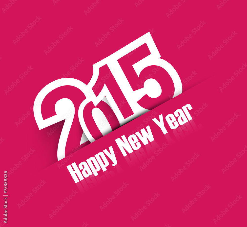 Sticker Happy new year 2015 colorful creative background vector