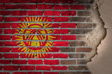 Dark brick wall with plaster - Kyrgyzstan