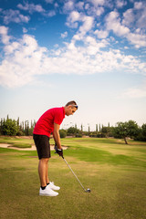 Fototapeta premium man on the golf course