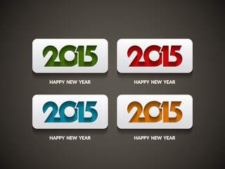 Colorful happy new year 2015 design elements.