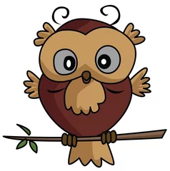 Fotobehang Owl Cartoon Illustration © imazydreams