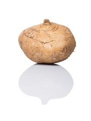 Jicama or Mexican yam over white background 