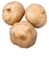 Fototapeta premium Jicama or Mexican yam over white background 