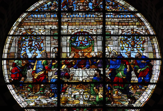 The Last Supper in stained glass