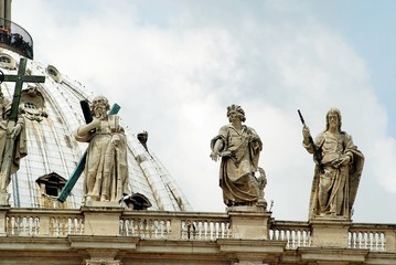 Obraz premium View of top of St Peter Basilica roof on May 31, 2014