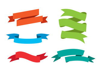 Set of retro ribbons and labels. Vector illustration.
